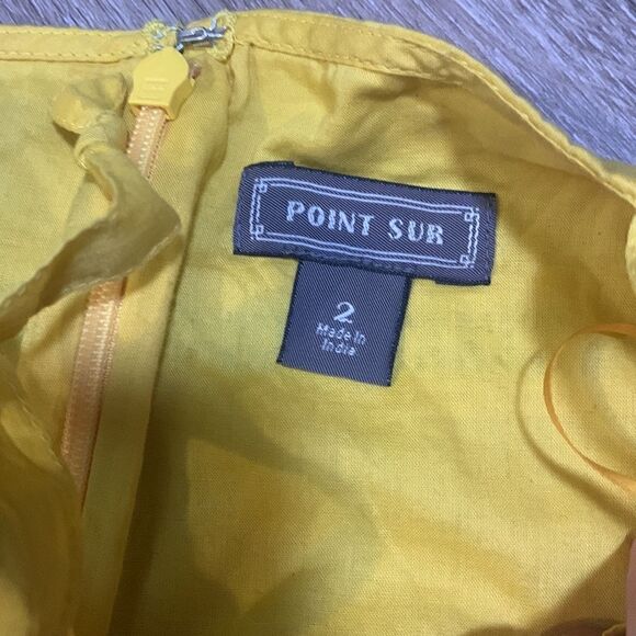 J. Crew Point Sur Yellow Tie-Shoulder Cotton Dress w/Pockets - Picture 5 of 9